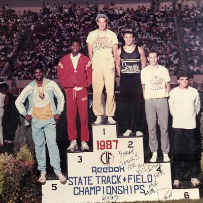 Miller family photo shows late Amador alum Danny Gabor at the top of the podium in 1987 after winning the state track title in the 800 meters.