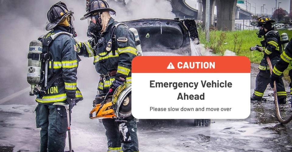 LPFD officials say that Safety Cloud alerts are a critical tool for keeping first responders safe in the field. (Image courtesy LPFD)