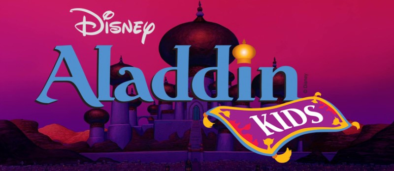 Promotional graphic for the Pleasanton Youth Theater Company's upcoming production of "Aladdin KIDS" at the Amador Theater from Jan. 26-28, 2024. (Image courtesy Firehouse Arts)